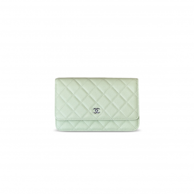 CHANEL WALLET ON CHAIN WOC CAVIAR SILVER METAL AP0250 (19*13*3.5cm)